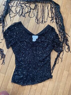 Black sequined shirt
